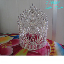 Atacado Fashion pearl grande representação coroas cheias cheias de pedras de strass tiaras